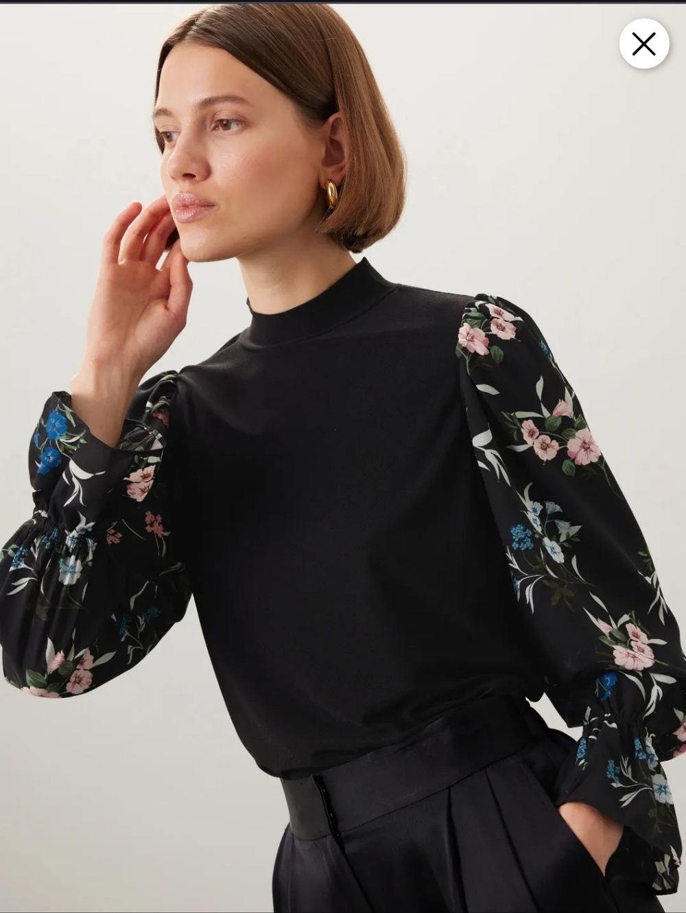 Cece Floral Sleeve Top S Smsll
